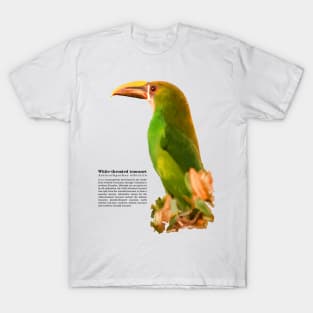 White-throated toucanet tropical bird on top of a tree black text T-Shirt